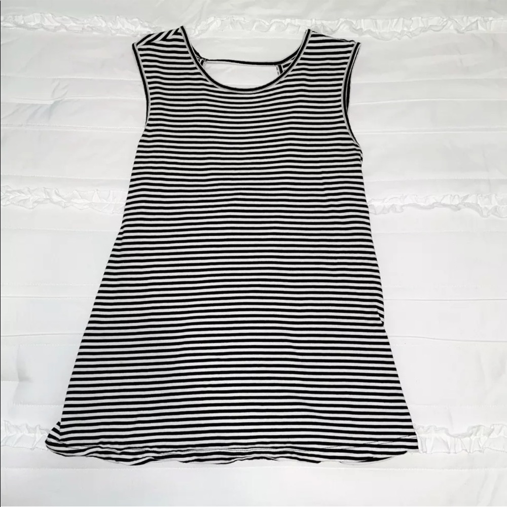 Francesca’s black and white stripe sleeveless top